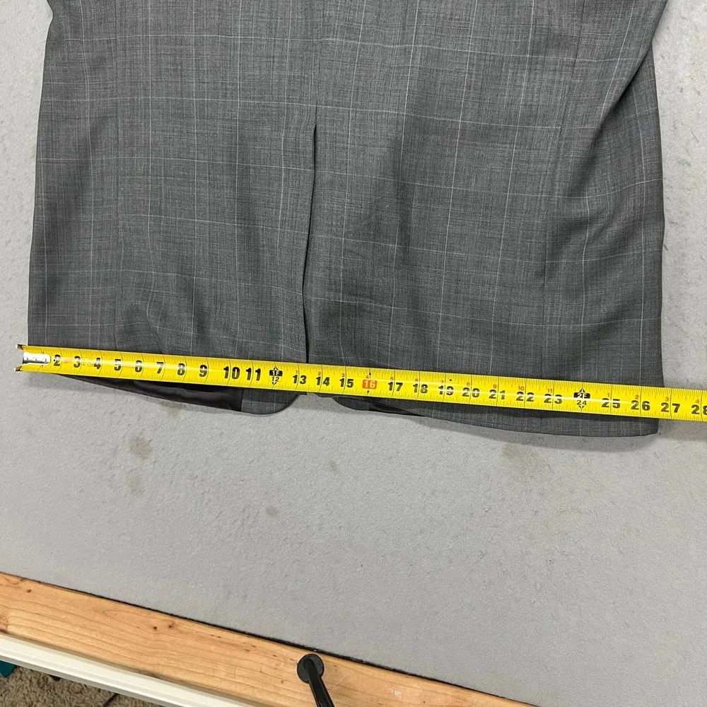 Lauren Ralph Lauren Mens 50R Grey Glen Plaid 100% Wool 2 Button Jacket Blazer